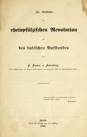 Cover of: Zur Geschichte der rheinpf©Þlzischen Revolution und des badischen Aufstandes