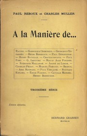 Cover of: A la manière de ...: Troisième série