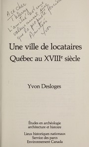 Cover of: Une ville de locataires : Québec au XVIIIe siècle by 