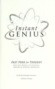 Cover of: Instant genius: fast food for thought.