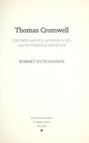 Cover of: Thomas Cromwell by Hutchinson, Robert