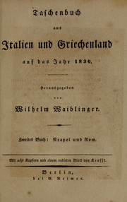 Cover of: Taschenbuch aus Italien und Griechenland auf das Jahr 1829