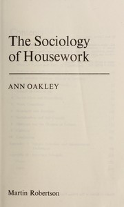 Cover of: The sociology of housework by Ann Oakley