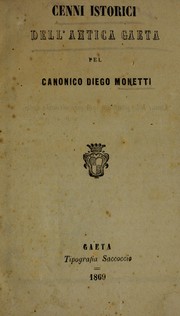 Cover of: Cenni istorici dell'antica Gaeta