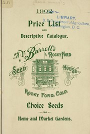 Cover of: Price list and descriptive catalogue by D.V. Burrell (Firm)