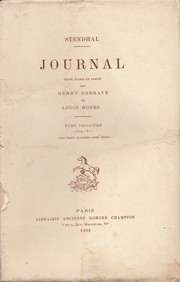 Cover of: Journal: Texte établi et annoté par Henry Debraye et Louis Royer.