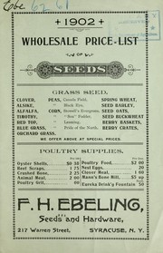 Cover of: Wholesale price list of seeds
