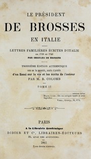 Cover of: Lettres familières écrites d'Italie en 1739 et 1740