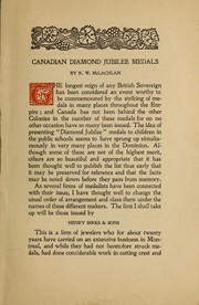 Cover of: Canadian Diamond Jubilee medals. by R. W. McLachlan