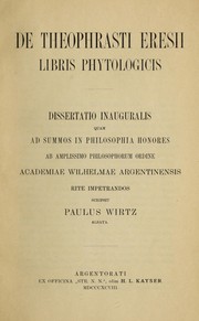 Cover of: De Theophrasti Eresii libris Phytologicis