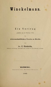 Cover of: Winckelmann: ein Vortrag.