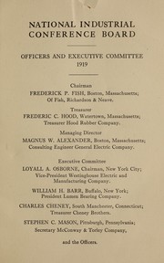 Cover of: National Industrial Conference Board: a federation of American industries for study of industrial problems, improvement of industrial relations, promotion of industrial prosperity