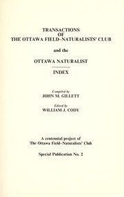 Cover of: Transactions of the Ottawa Field-Naturalists' Club and The Ottawa naturalist index
