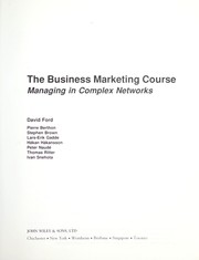 Cover of: The business marketing course: managing in complex networks