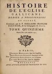 Cover of: Histoire de l'E glise gallicane, dediee a nosseigneurs du clerge