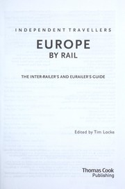 Cover of: Europe by rail : the inter-railer's and Eurailer's guide by 