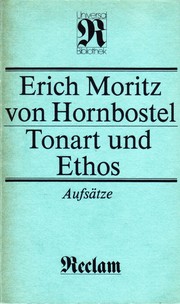 Cover of: Tonart und Ethos: Aufsätze zur Musikethnologie und Musikpsychologie