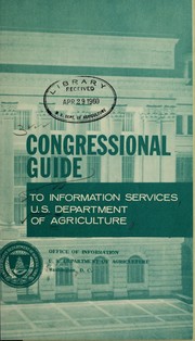 Cover of: Congressional guide to information services, U.S. Department of Agriculture