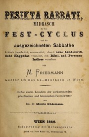 Cover of: Pesikta Rabbati: midrasch fu r den Fest-Cyclus und die ausgezeichneten Sabbathe