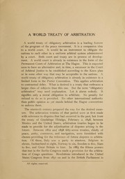 Cover of: A world treaty of Arbitration