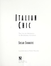 Cover of: Italian chic: the Italian approach to affordable elegance