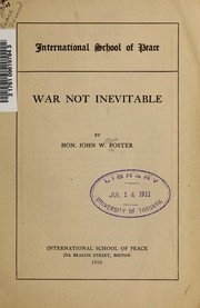 Cover of: War not inevitable