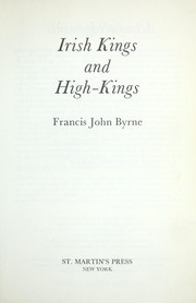 Cover of: Irish kings and high-kings. by F. J. Byrne