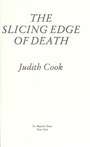 Cover of: The slicing edge of death by Judith Cook