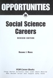 Cover of: Opportunities in social science careers by Rosanne J. Marek