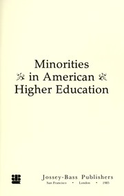 Cover of: Minorities in American higher education by Alexander W. Astin