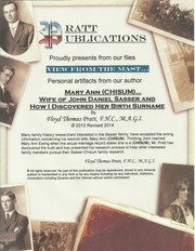 Cover of: Mary Ann (CHISUM)…Wife of John Daniel Sasser and How I Discovered Her Birth Surname