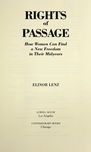 Cover of: Rights of passage by Elinor Lenz