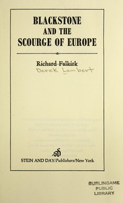Cover of: Blackstone and the scourge of Europe by Derek Lambert