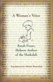 Cover of: A Woman's Voice: Sarah Foner, Hebrew Author of the Haskalah
