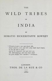 Cover of: The wild tribes of India