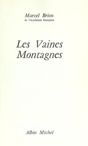 Cover of: Les Vaines montagnes by 