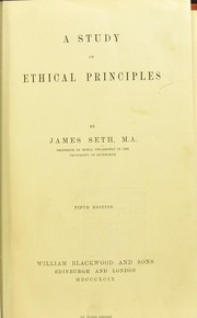 Cover of: A study of ethical principles