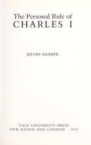 Cover of: The personal rule of Charles I by Kevin Sharpe
