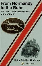Cover of: From Normandy to the Ruhr by Heinz GÃ¼nther Guderian