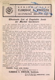 Cover of: Wholesale list of vegetable seeds for market gardeners
