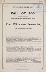 Cover of: Semi-annual trade list for fall of 1903: for nurserymen and dealers only