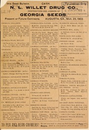 Cover of: N.L. Willet Drug Co: contractors and jobbers of Georgia seeds