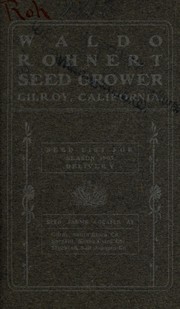 Cover of: Seed list for season 1903 delivery by Waldo Rohnert (Firm)