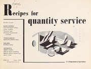 Cover of: Recipes for quantity service