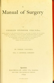 Cover of: A manual of surgery