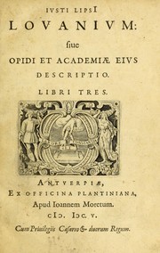 Cover of: Lovanivm: siue opidi et academi©℗Œ eivs descriptio : libri tres