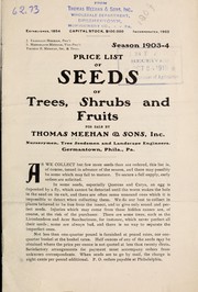 Cover of: Price list of seeds of trees, shrubs and fruits