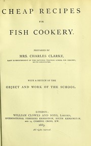 Cover of: Cheap recipes for fish cookery