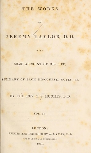 The works of Jeremy Taylor by Taylor, Jeremy | Open Library