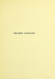 Regimen sanitatis by H. Cameron Gillies